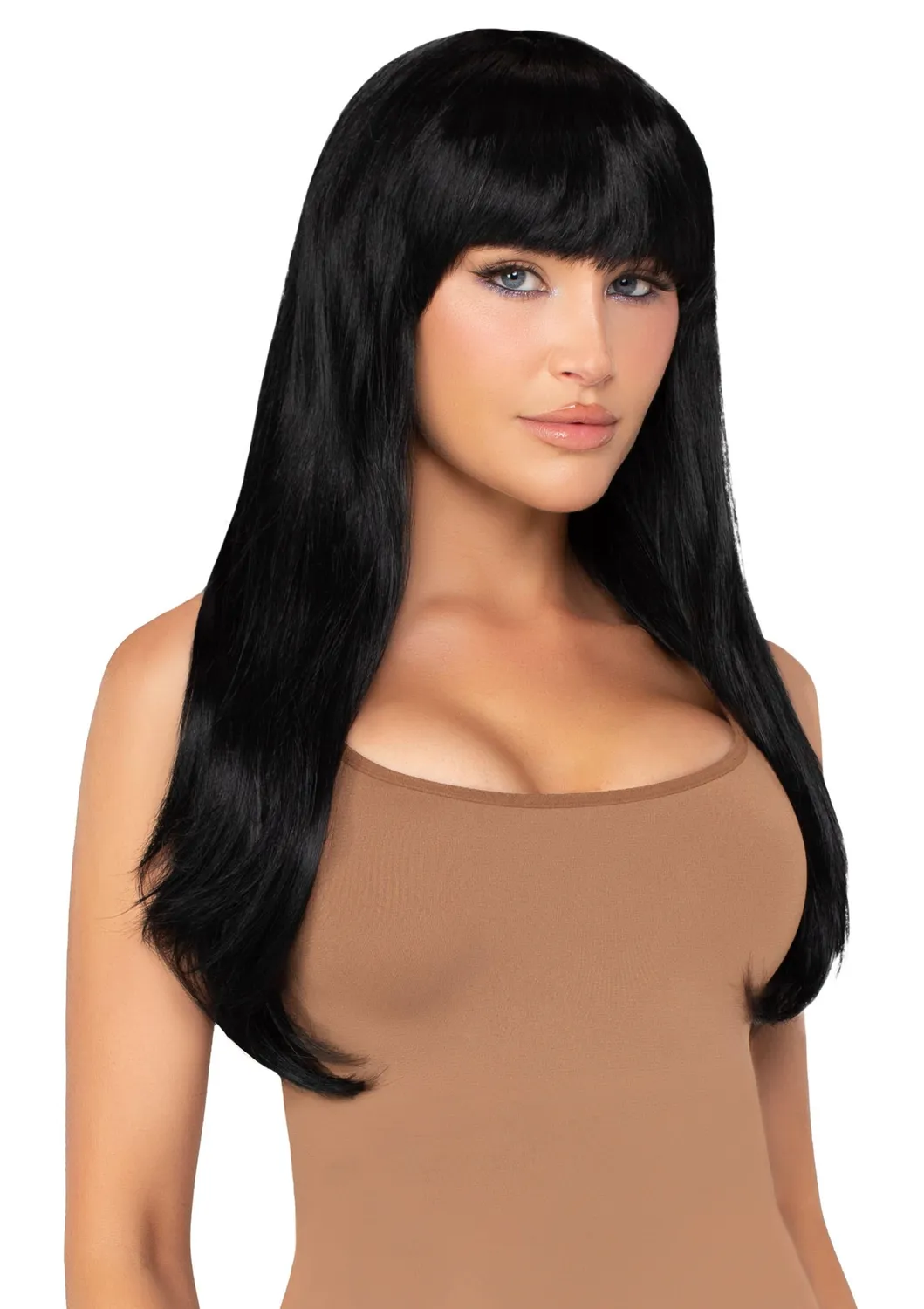 Leg Avenue Bangin Long Straight parrucca liscia nera con frangia