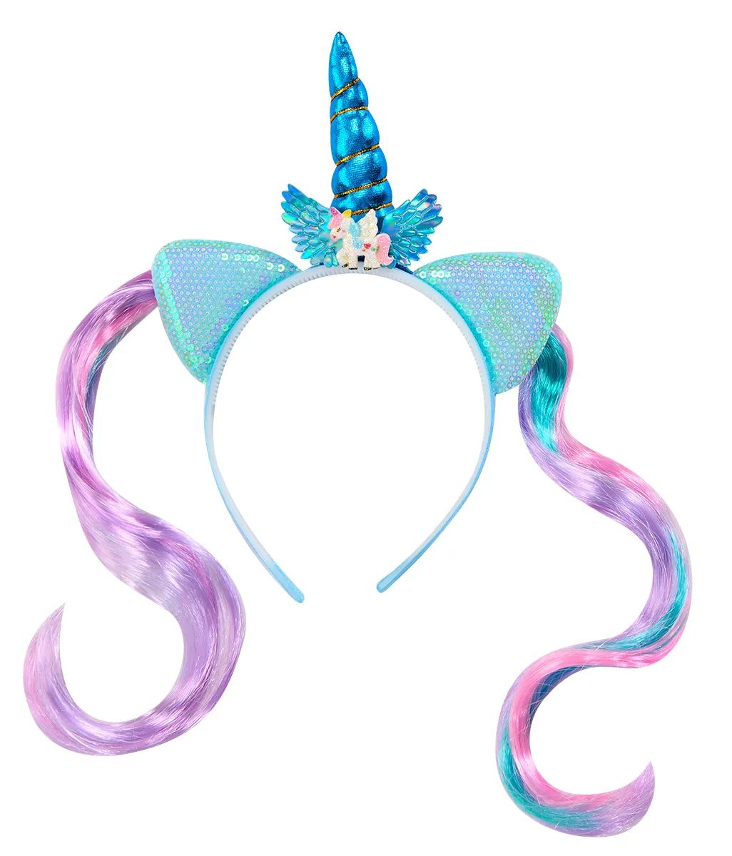 Rubies Unicorno Blu cerchietto con meches