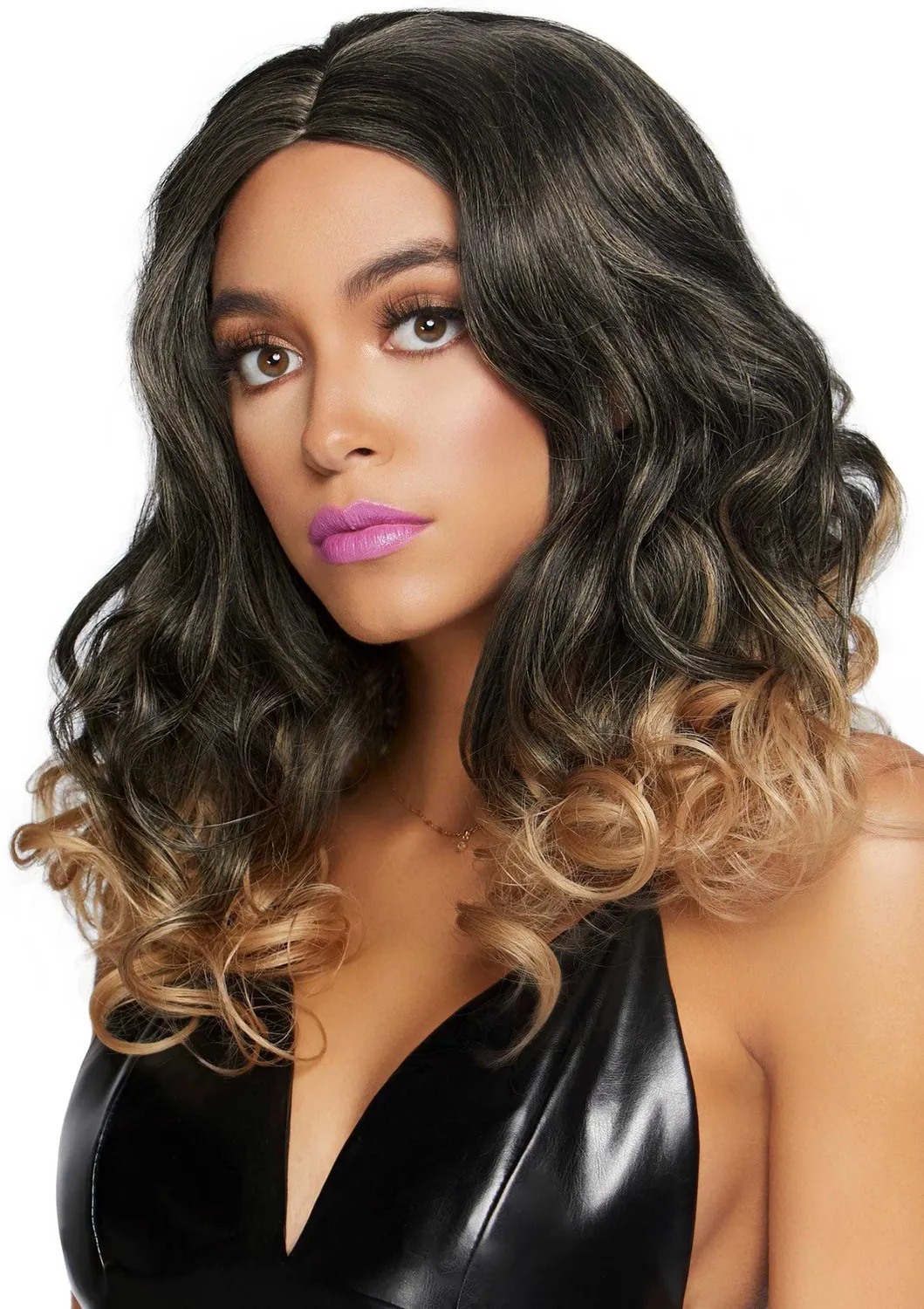 Leg Avenue Curly Ombre Long Bob parrucca bionda ombré O/S