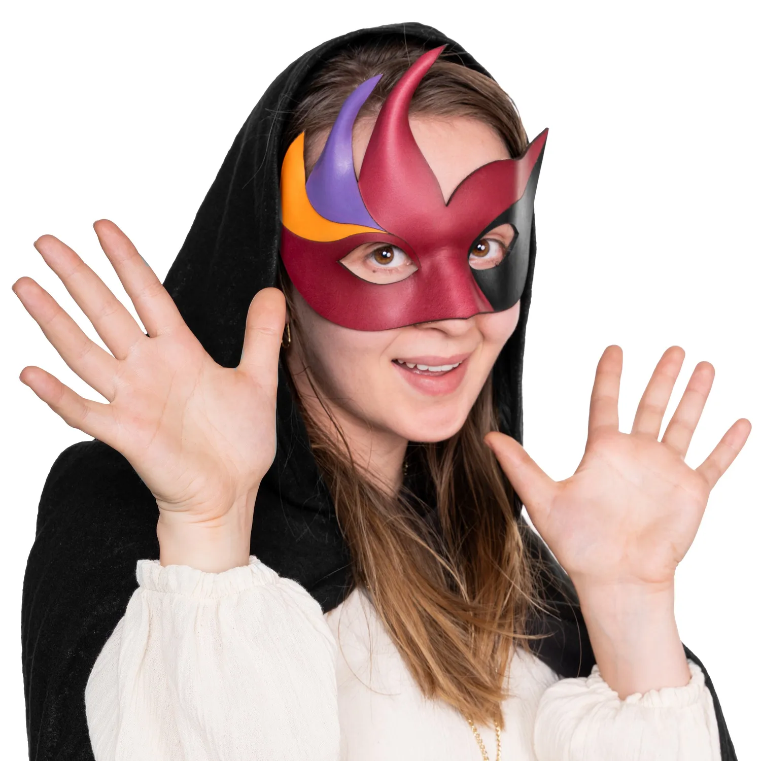 Altenburg Colombina Cigno maschera veneziana in pelle