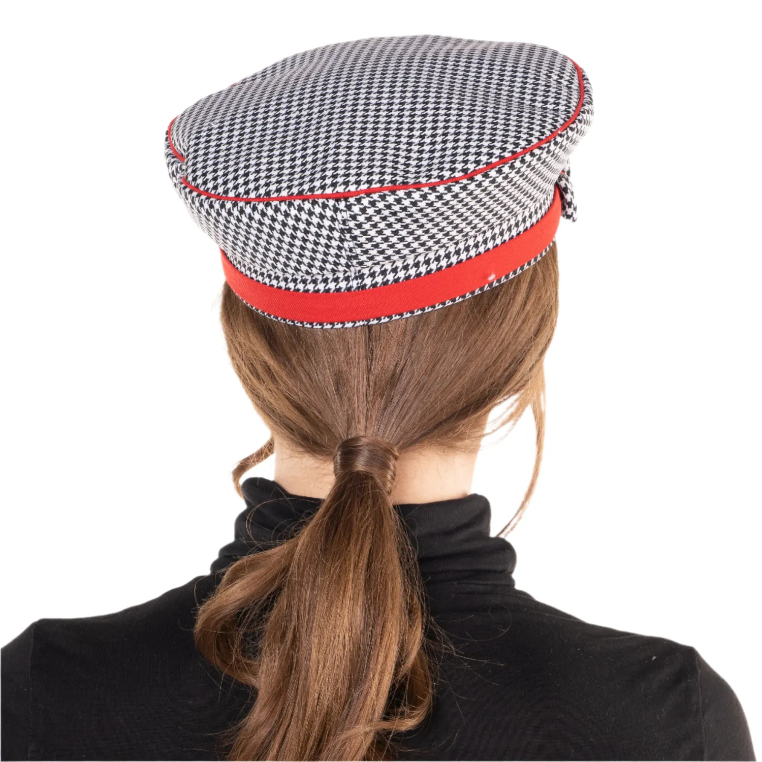 Altenburg Josefine berretto con visiera pied-de-poule rosso