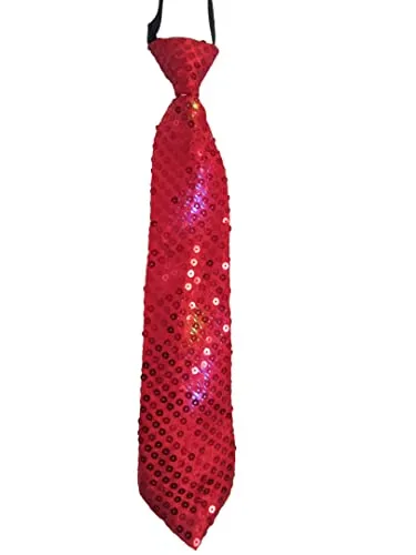 Dress Up America cravatta LED argento con paillettes