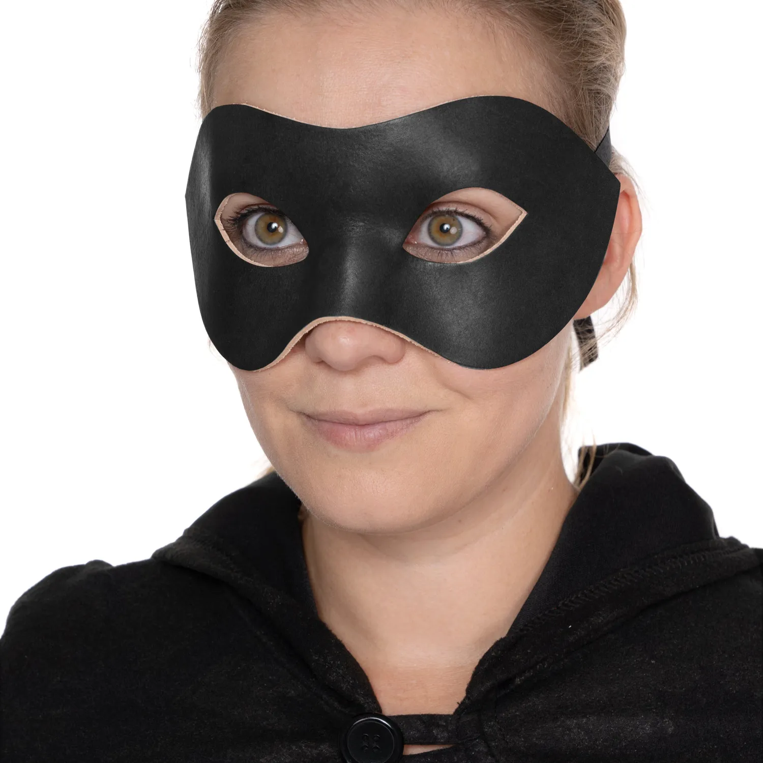 Altenburg Colombina Liscia maschera veneziana nera pelle