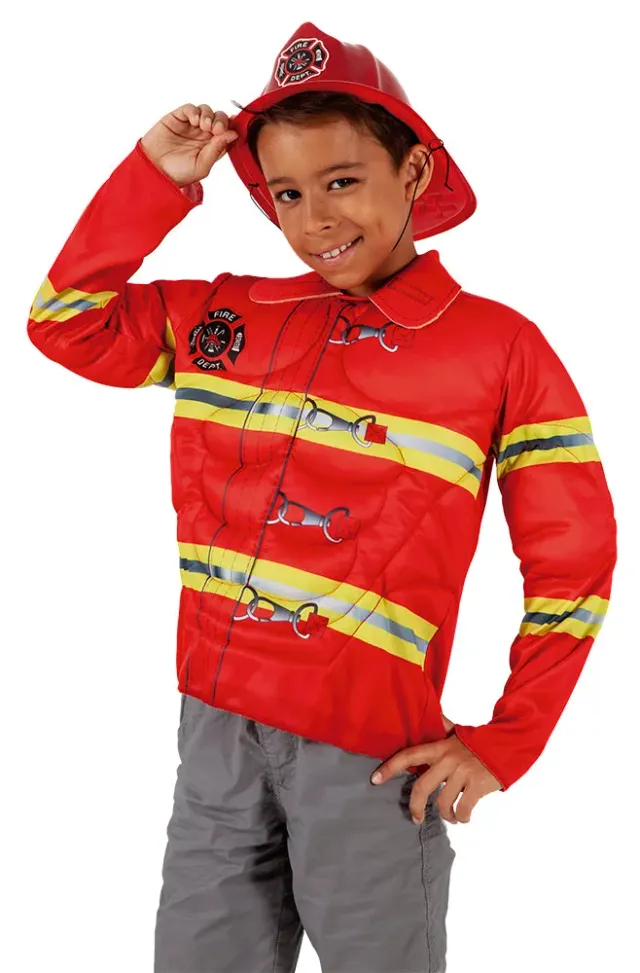 Rubies Super Pompiere costume bambino M muscoli