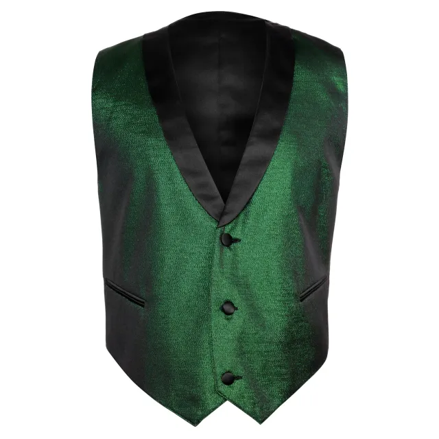 Altenburg gilet smoking verde smeraldo cangiante raso nero