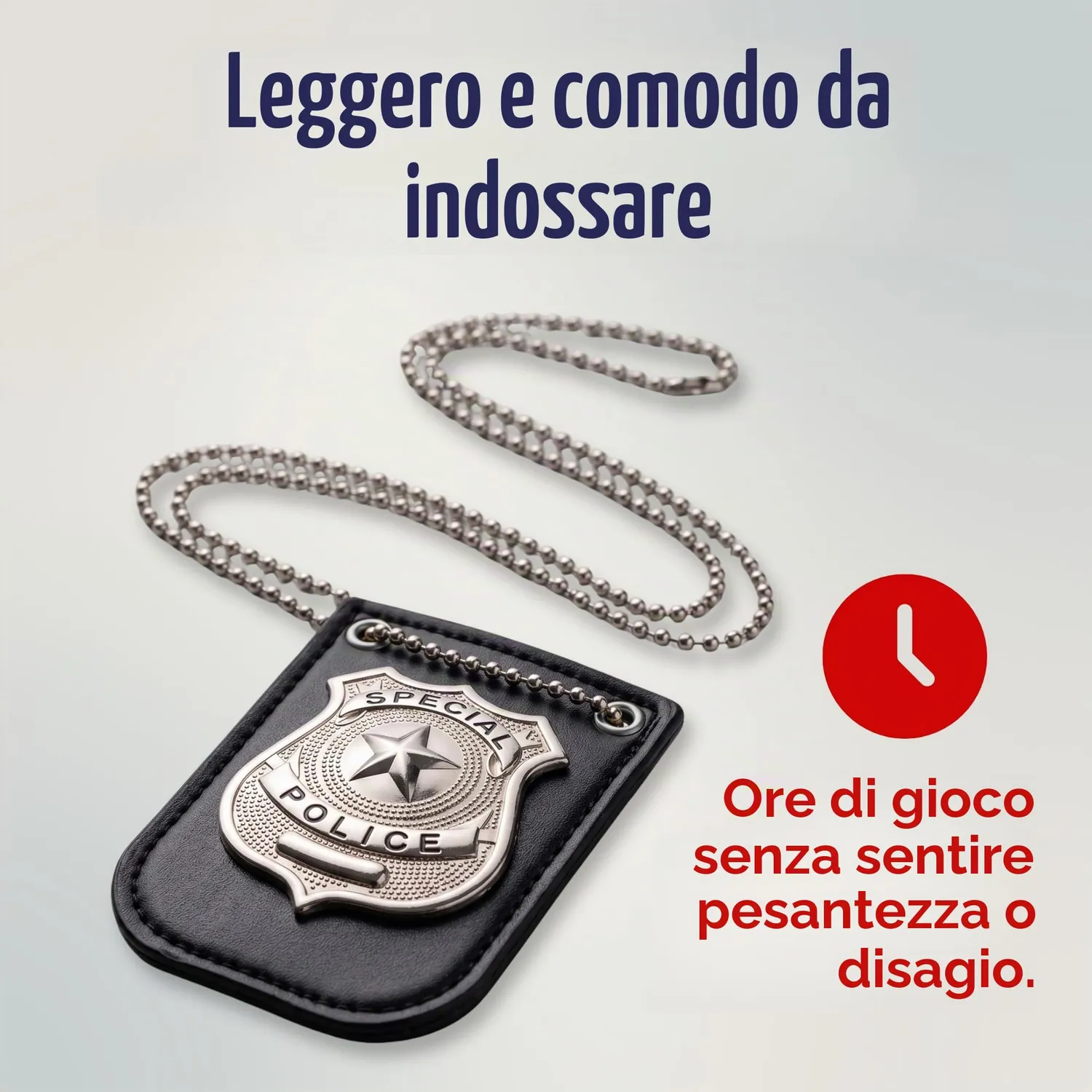 Dress Up America distintivo polizia bambino con catena e clip