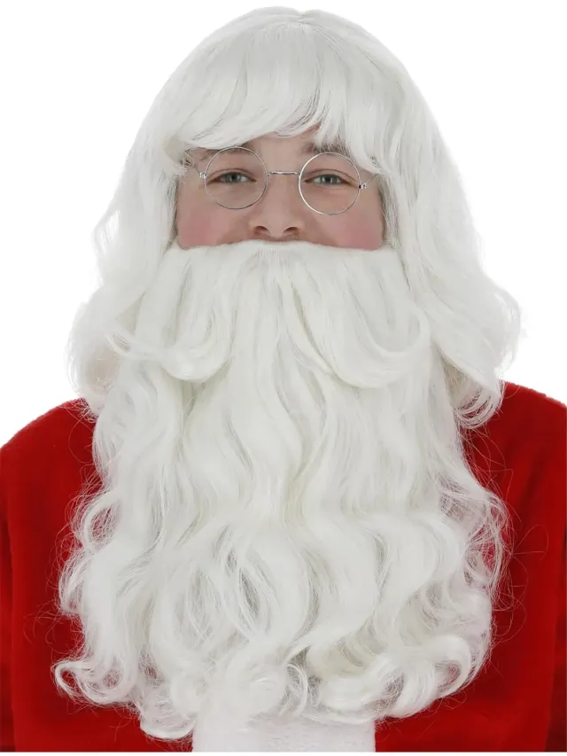 Rubies Babbo Natale parrucca e barba bianca sintetica