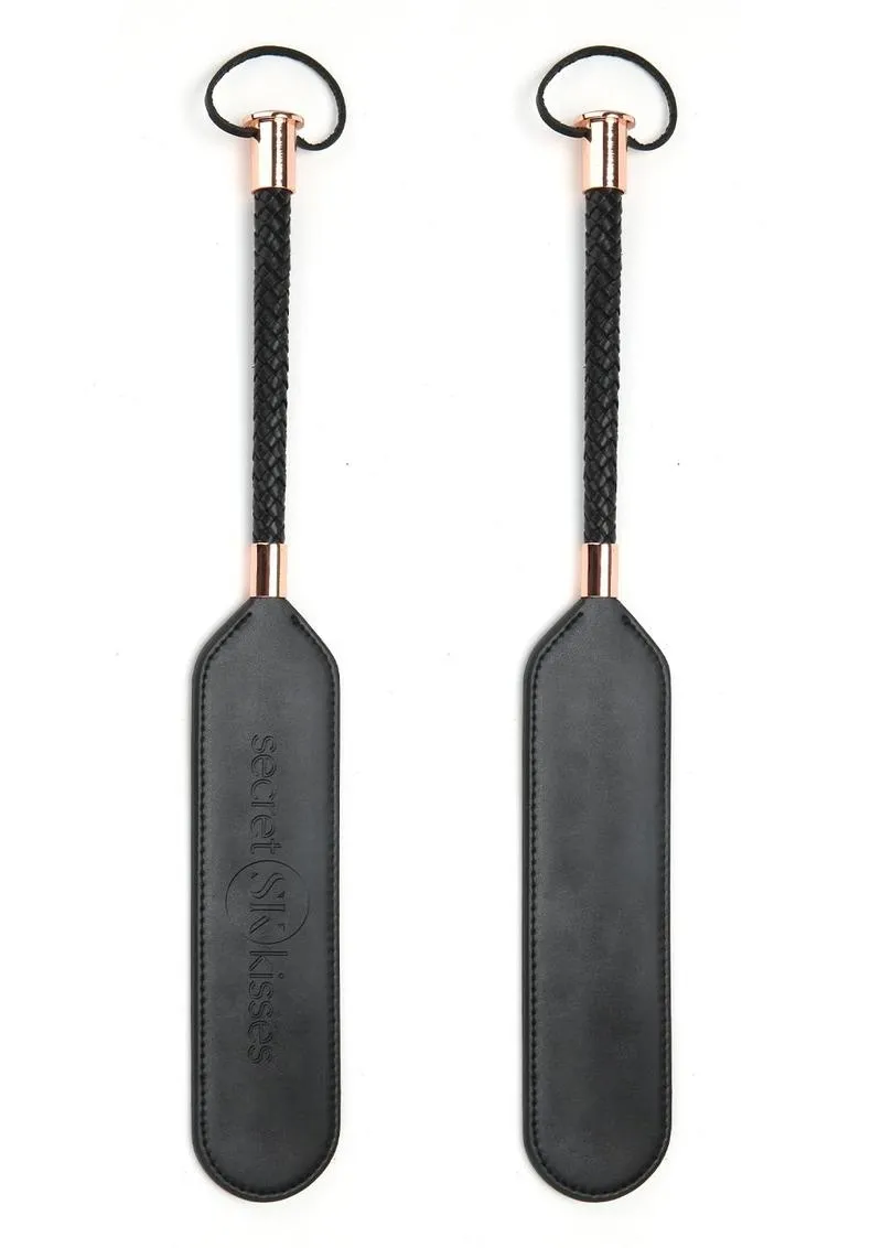 Secret Kisses 15" paddle similpelle nero oro rosa