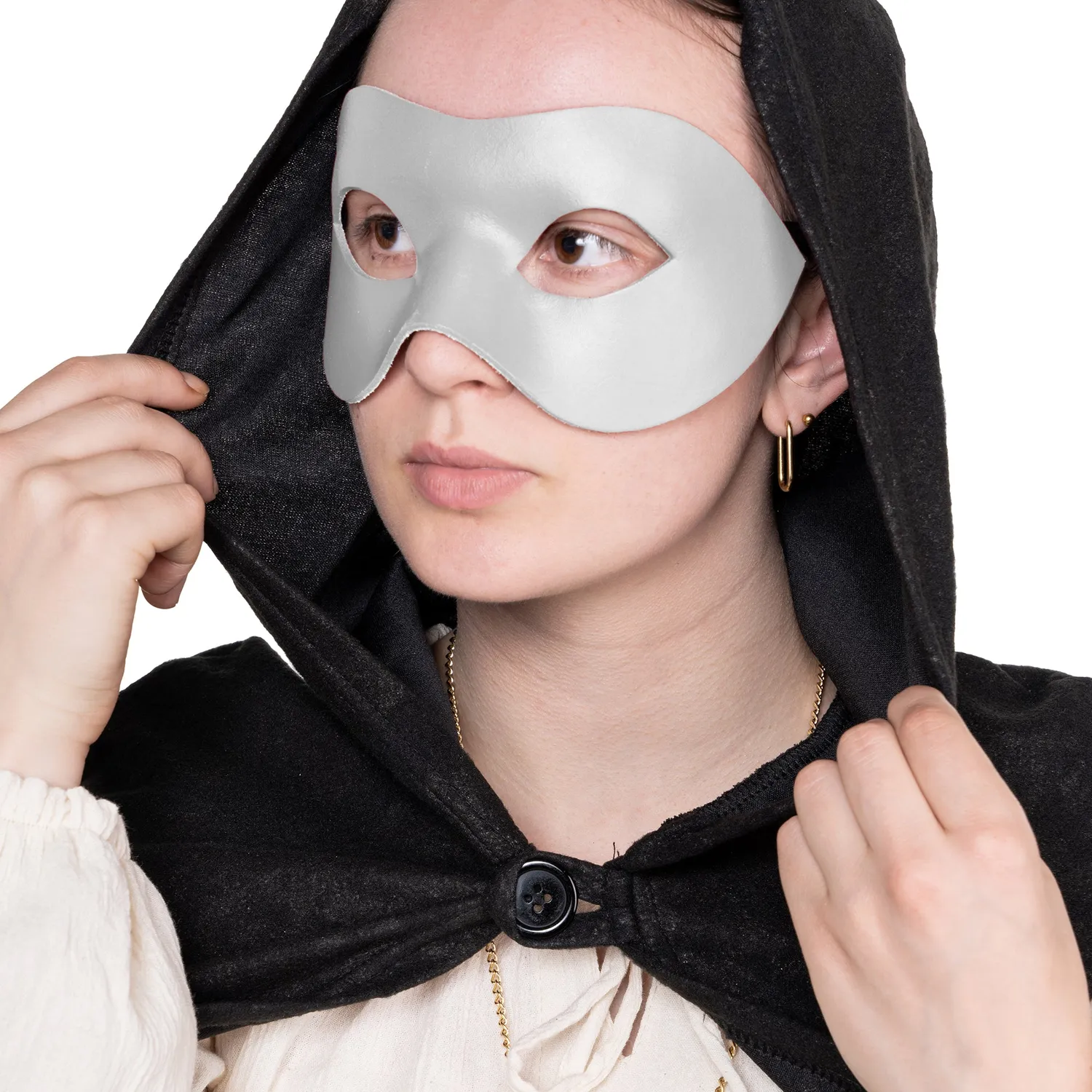 Altenburg Colombina Liscia maschera veneziana bianca in cuoio