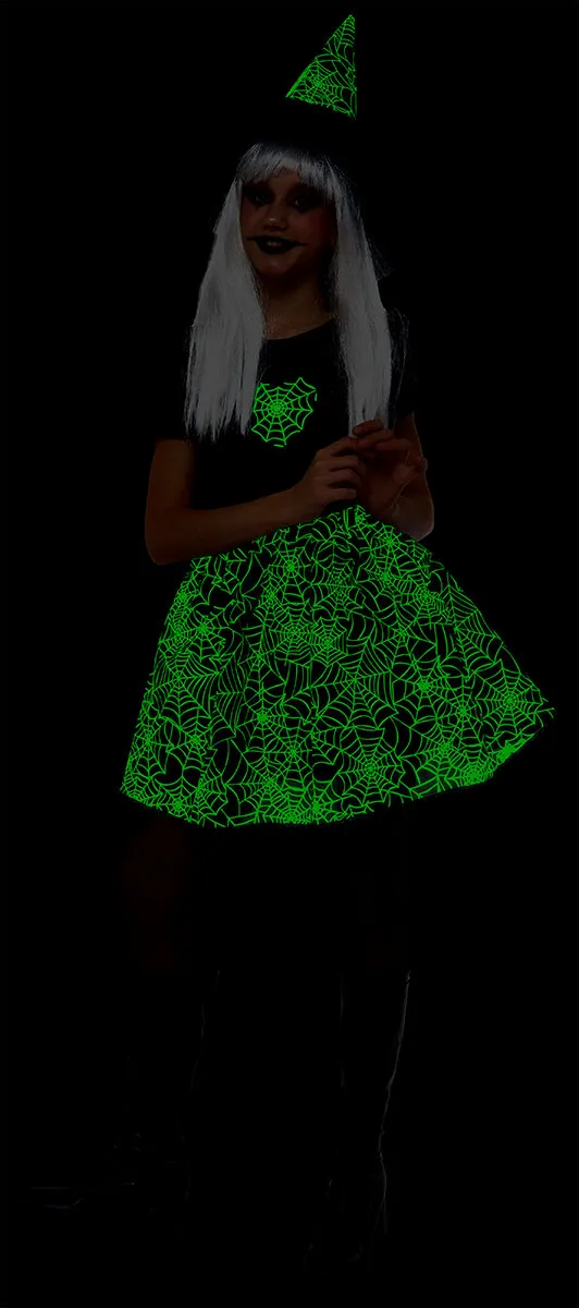 Rubies Spiderweb Strega costume bambina M fosforescente