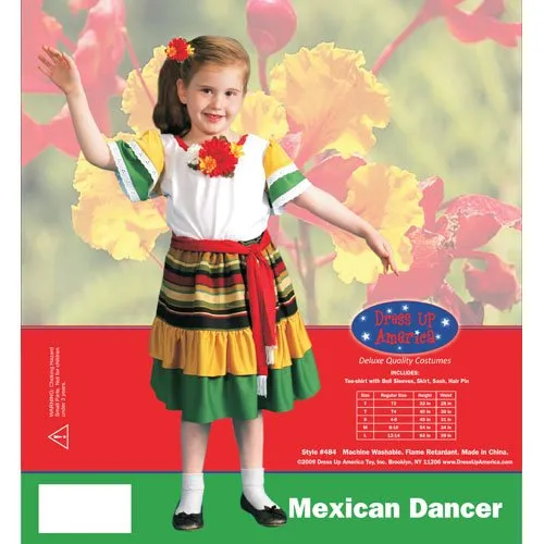 Dress Up America Ballerina Messicana costume bambina 4pz