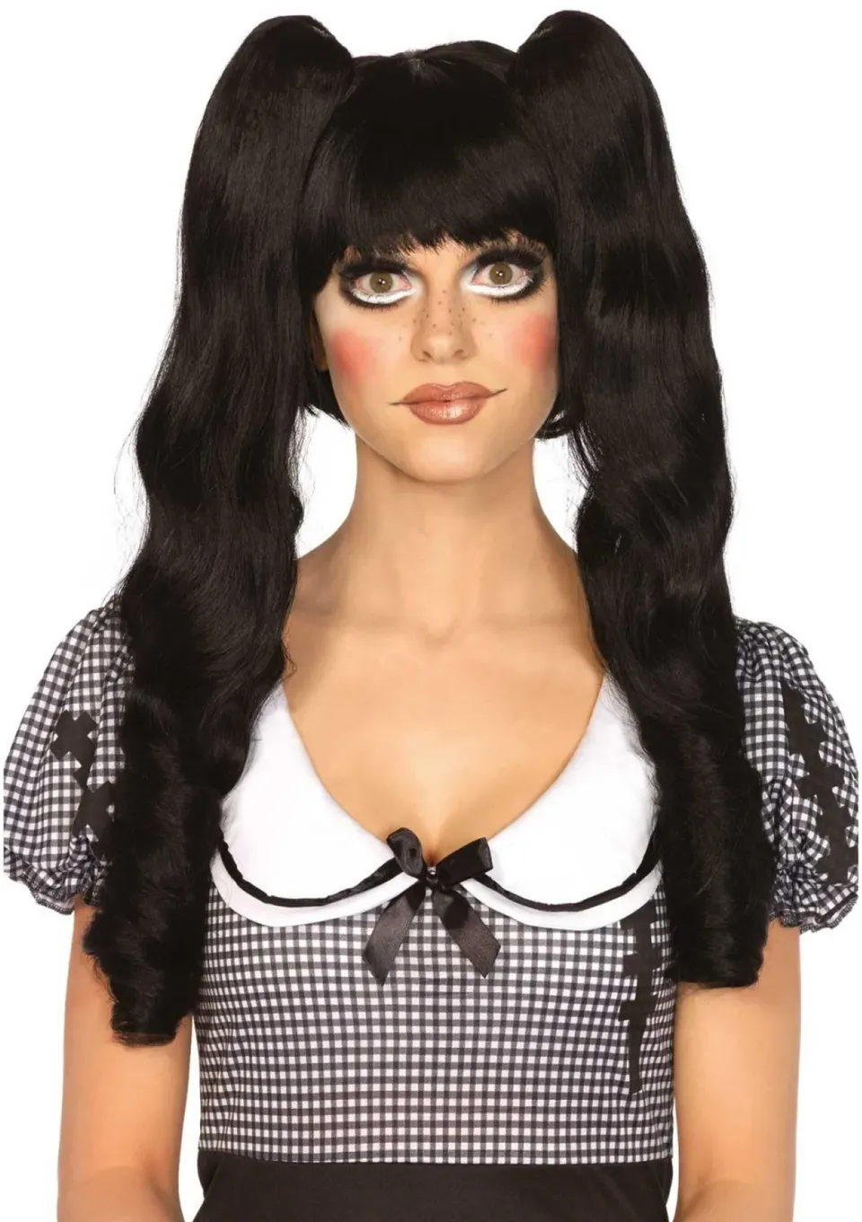 Leg Avenue Dolly Bob Wig parrucca nera caschetto con clip