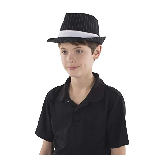 Dress Up America Fedora Cappello Nero Bianco Paillettes