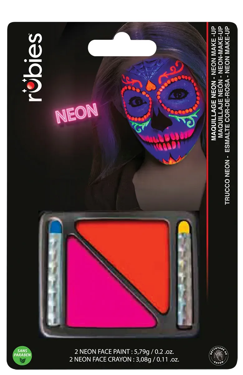 Rubies Trucco Neon Bicolore matite viso arancione rosa