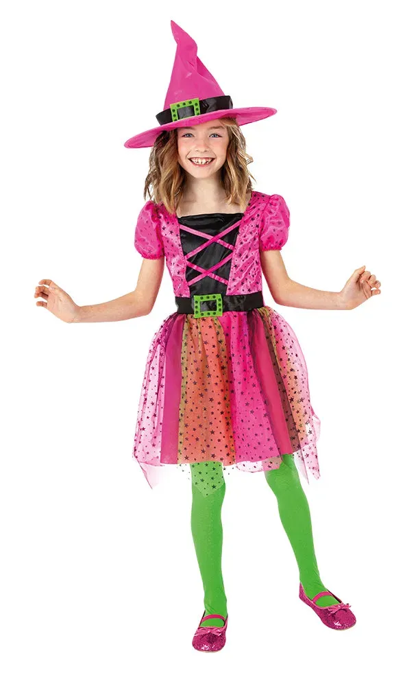 Rubies Strega Superstar Rosa costume bambina con cappello