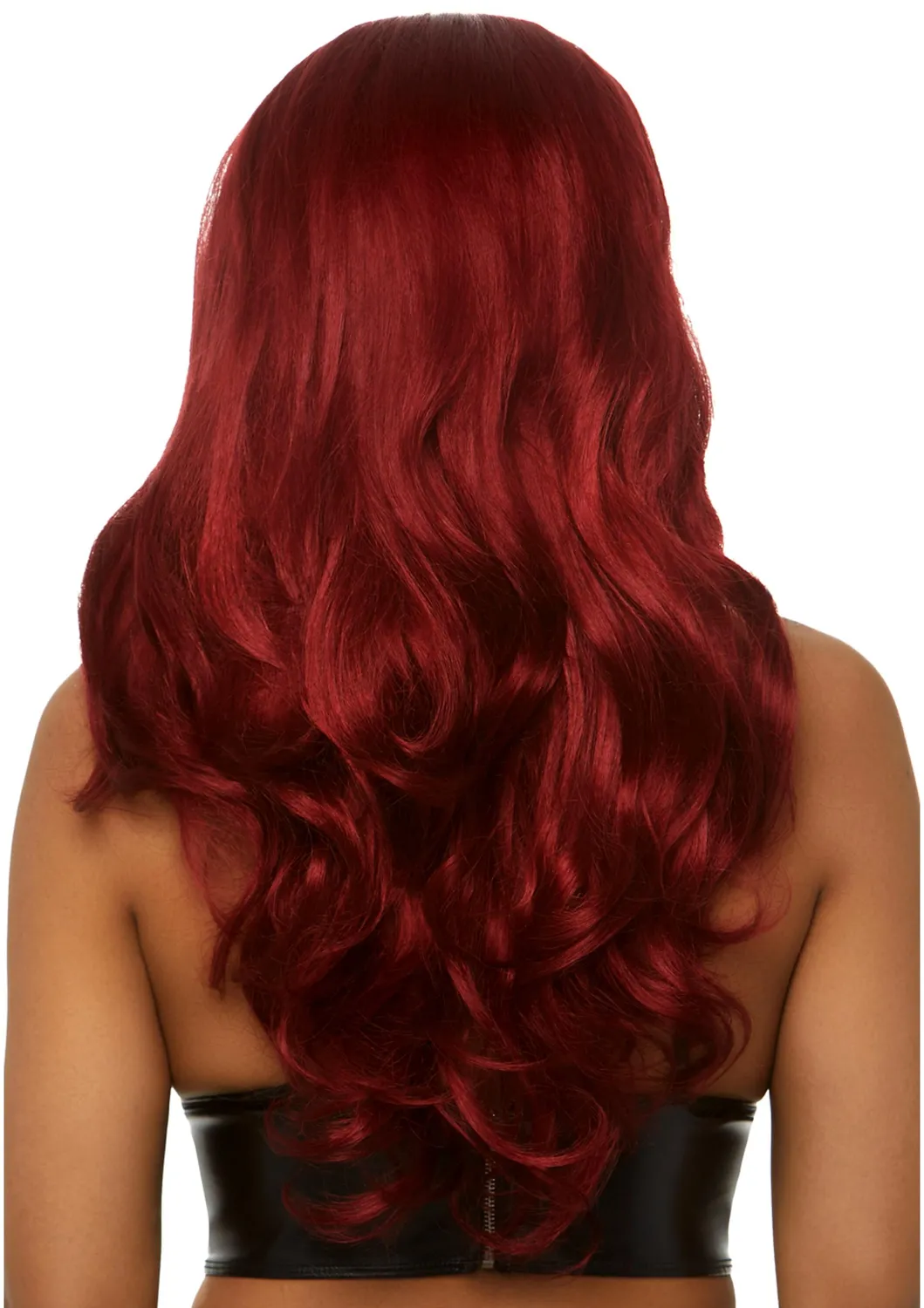 Leg Avenue Long Wavy parrucca borgogna bianco voluminosa O/S