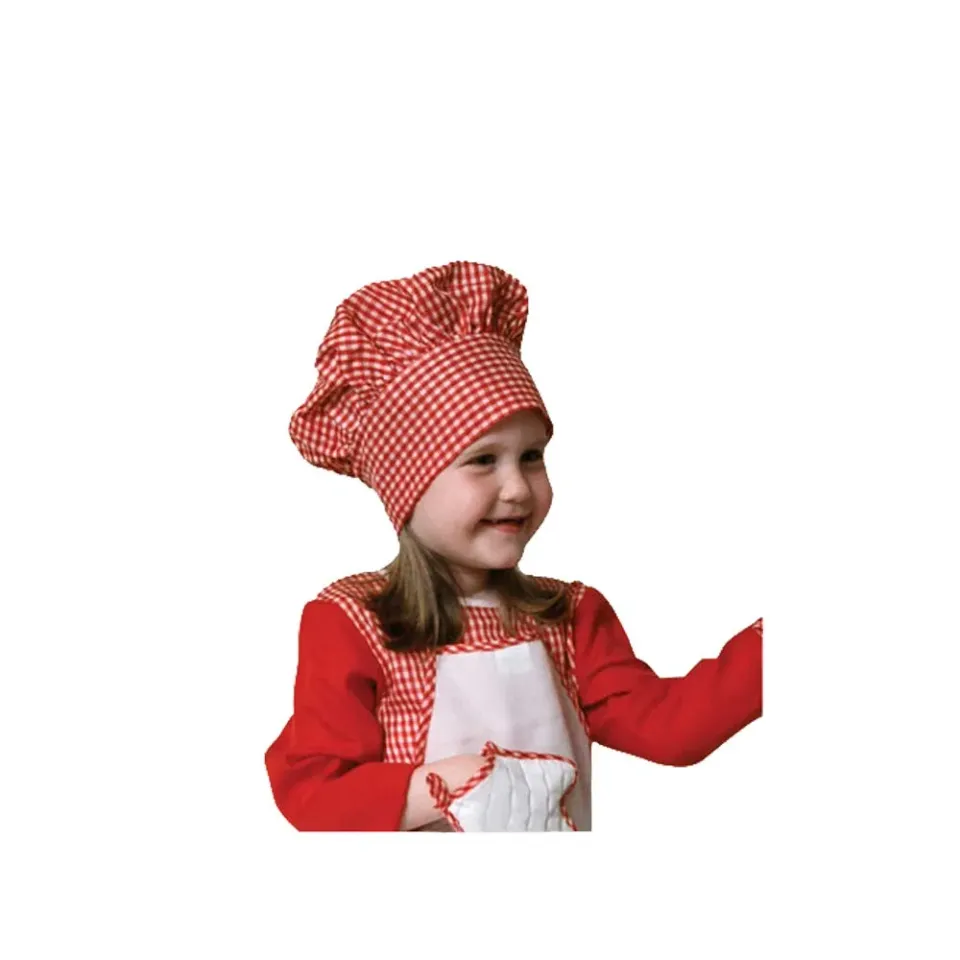 Dress Up America Chef cappello cuoco bambino rosso quadretti