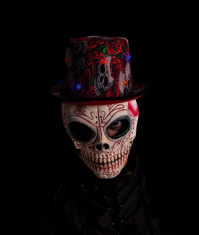 Rubies Skulls & Roses Cappello Cilindro con Luce OS