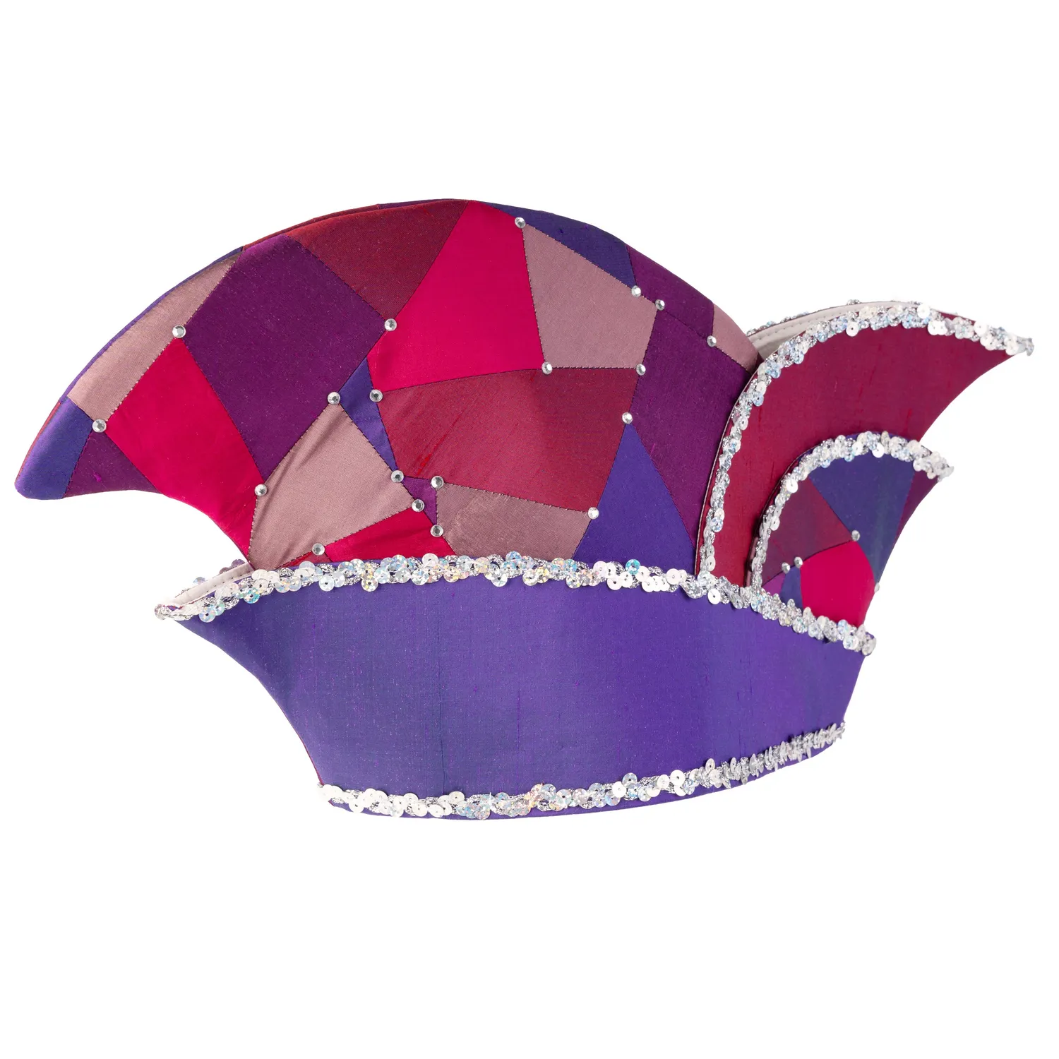 Altenburg berretto comitato seta magenta lilla cappello strass 25cm