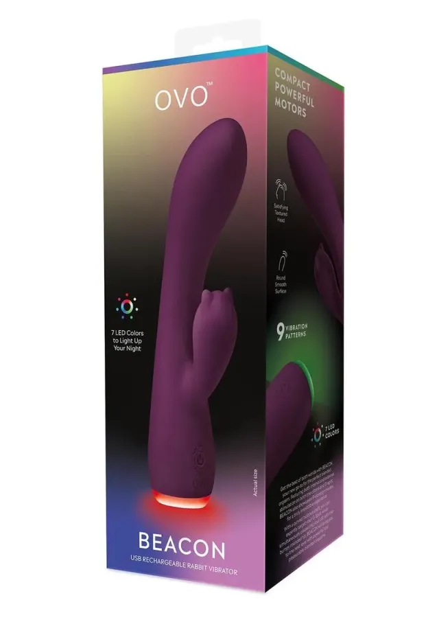 OVO Beacon Dual Stim vibratore rabbit viola ricaricabile