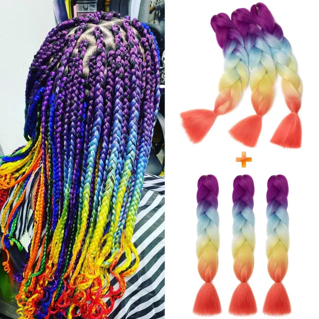 Gairyan Jumbo Braids 24 extension treccine ombre multicolor