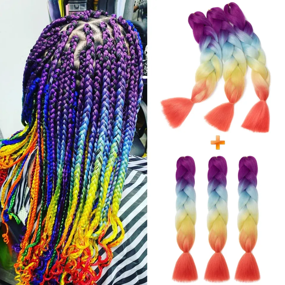 Gairyan Jumbo Braids 24 extension treccine ombre multicolor
