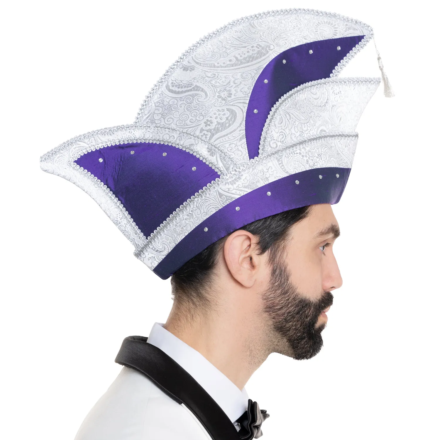 Altenburg Elegant berretto comitato lilla satin argento