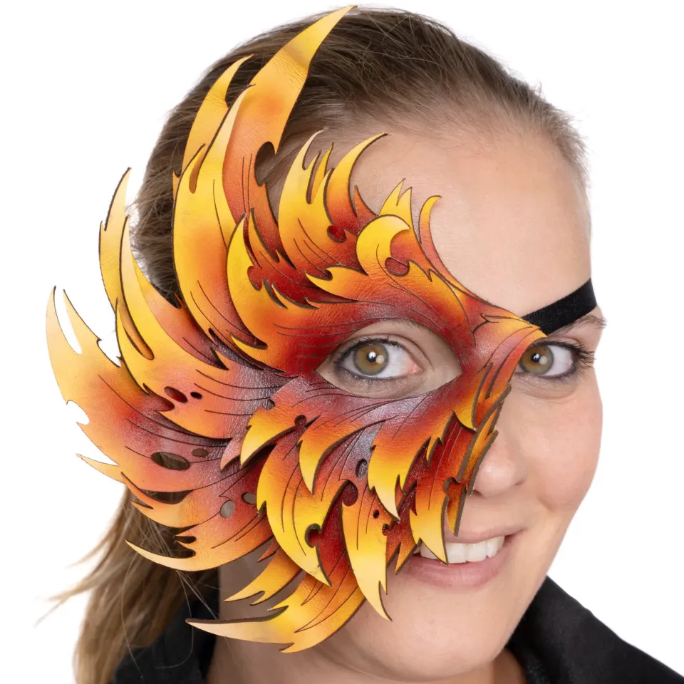Altenburg Phoenix maschera in cuoio rosso-gialla