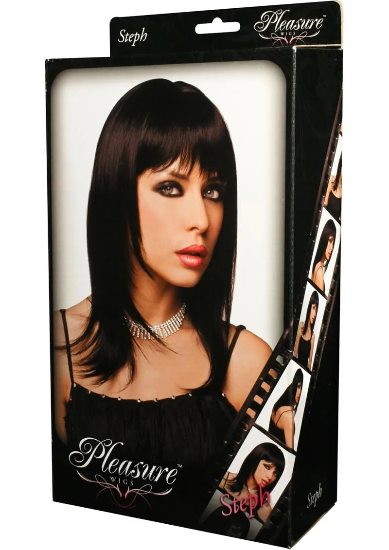 Pleasure Wigs Steph parrucca nera con frangia piena