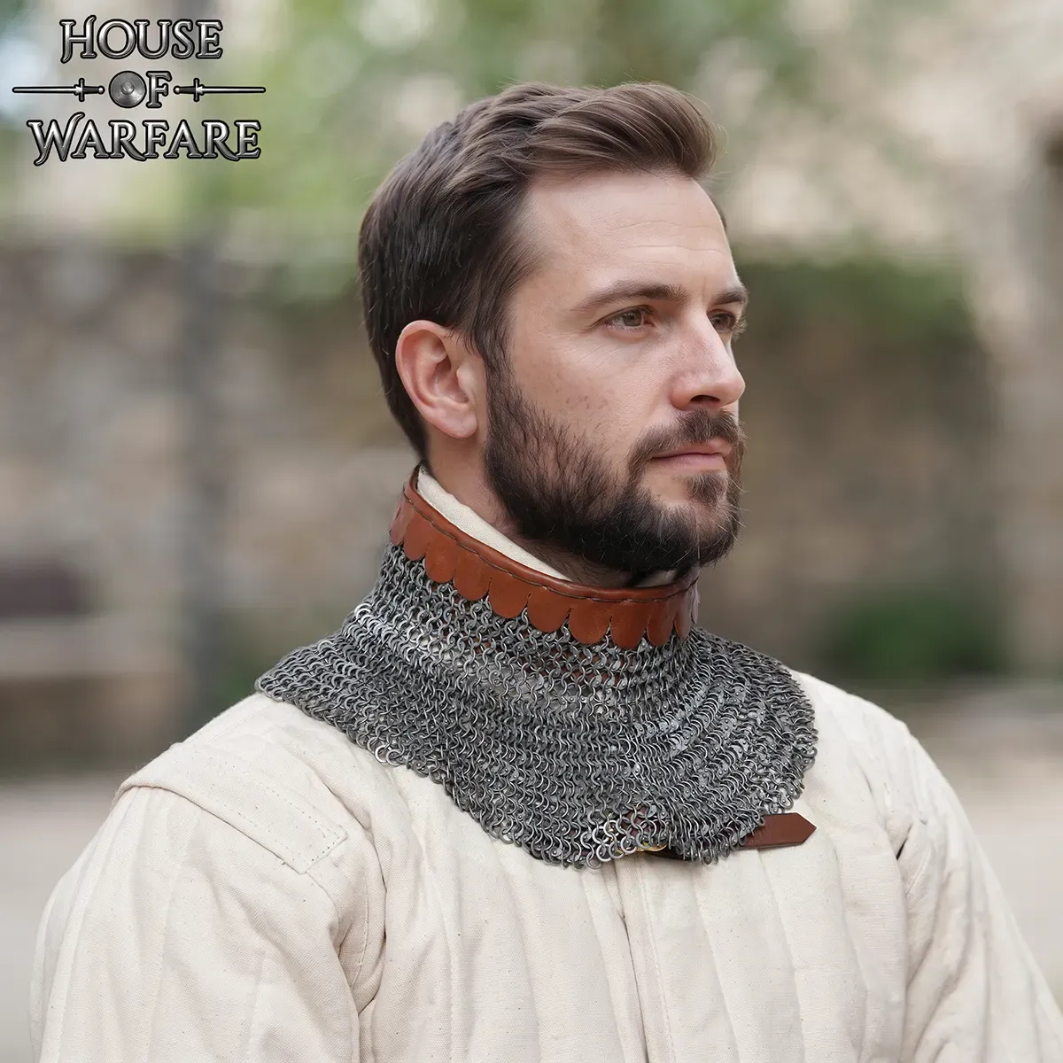 Medieworld Chainmail Gorget 6mm 18 Gauge gorgiera acciaio