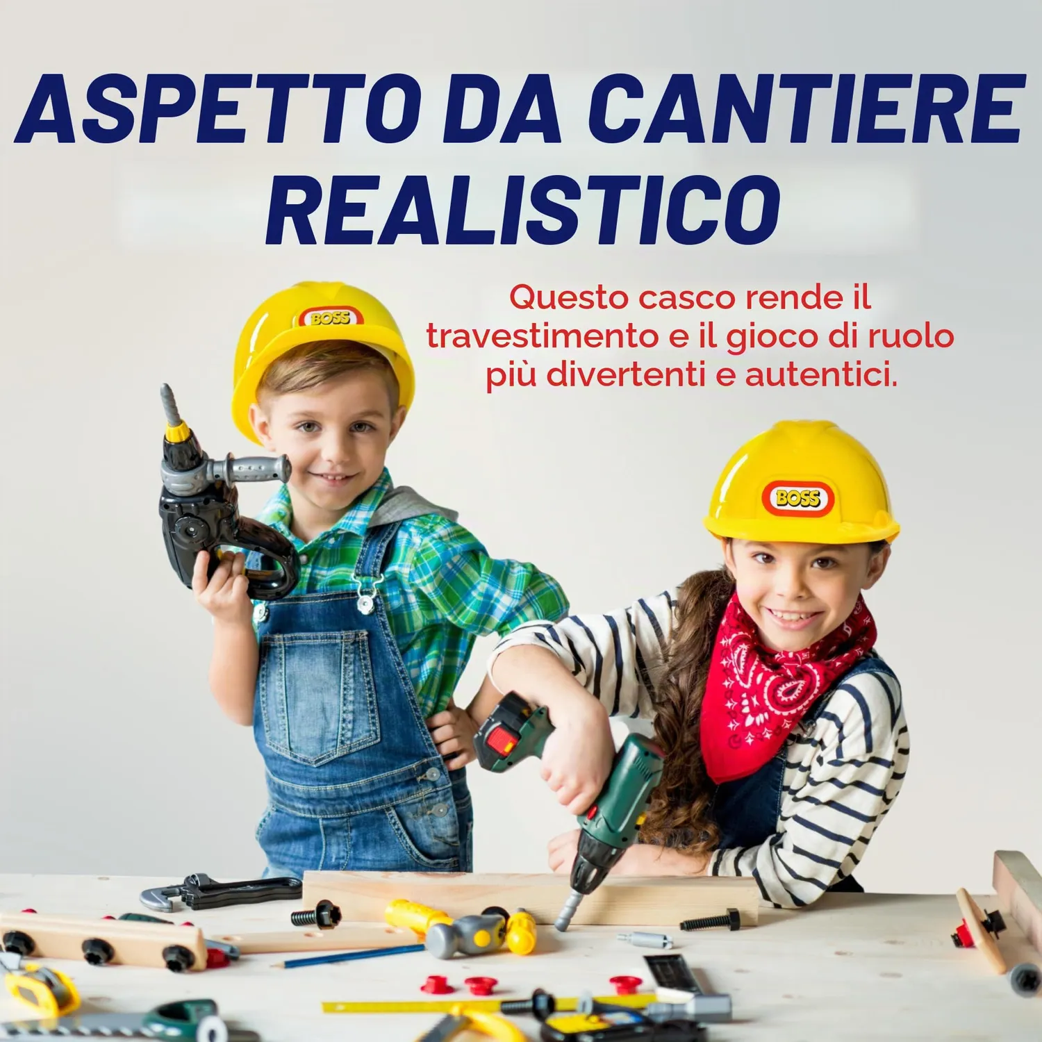 Dress Up America Casco Cantiere Giallo bambini regolabile