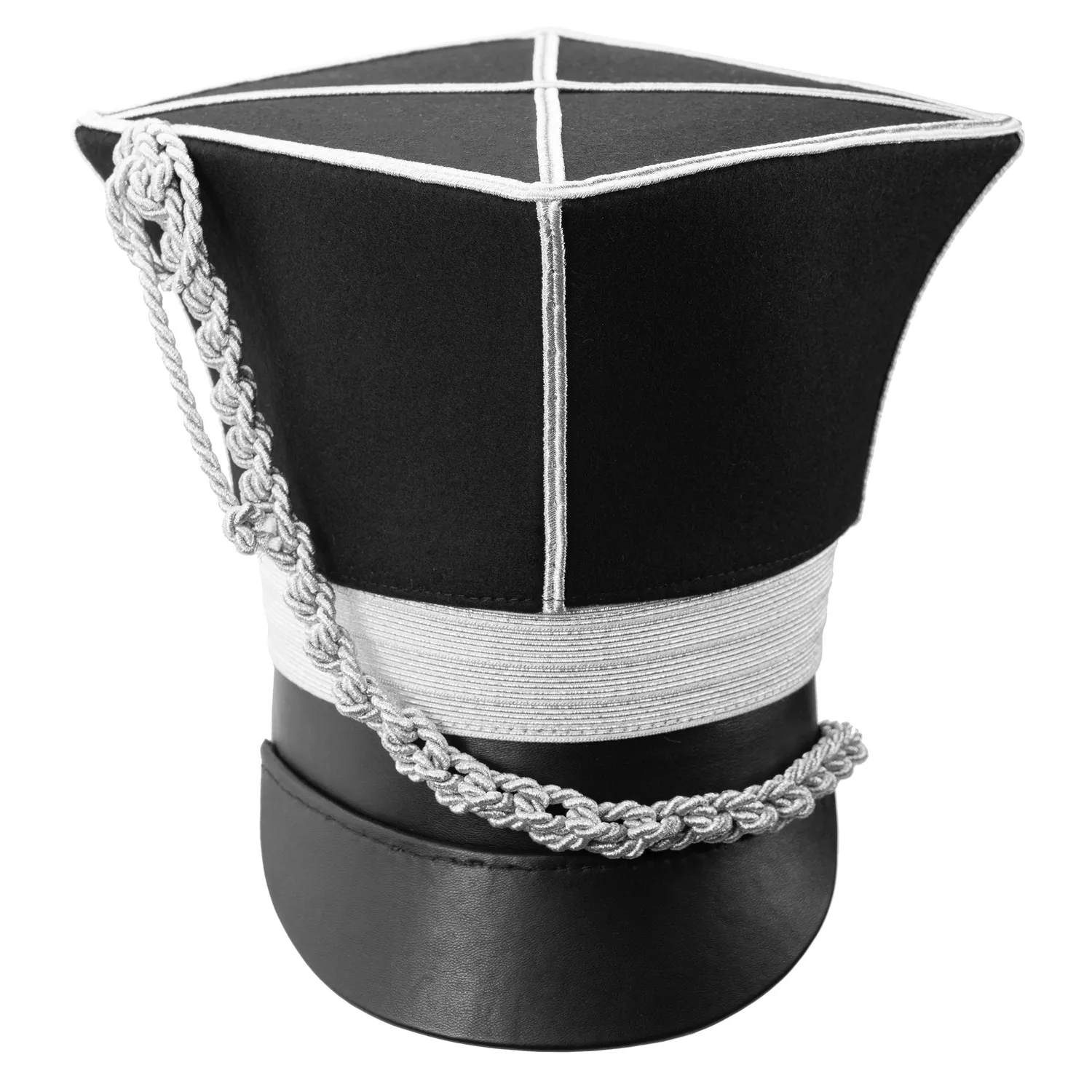 Altenburg shako elegante argento nero con cordone
