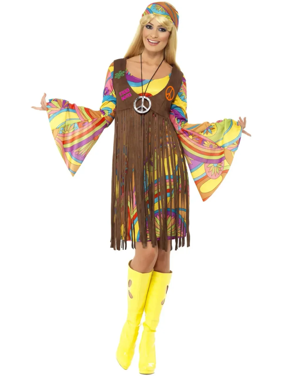 Rubies Costume Hippie Anni 60 Donna Adulto S M L