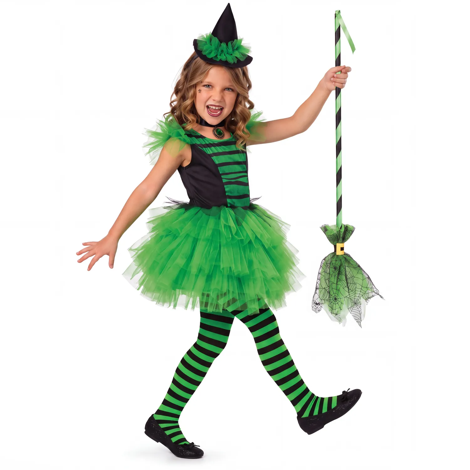 Rubies Strega Glamour Verde Costume Bambina S