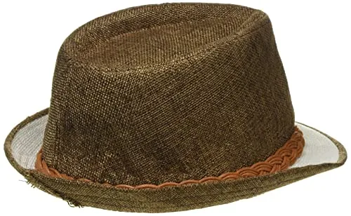 Dress Up America Fedora cappello trilby marrone con paillettes