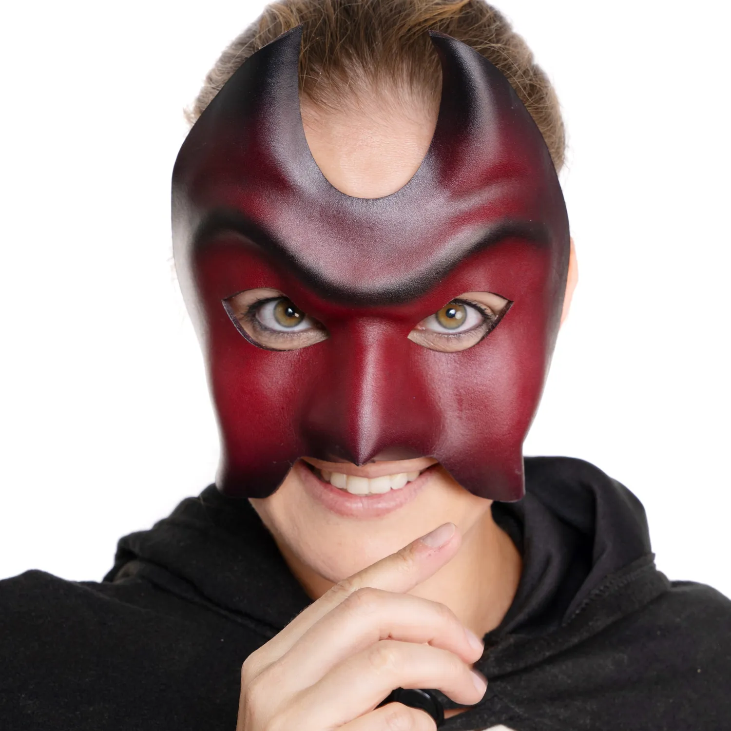 Altenburg Colombina Diavolo maschera veneziana pelle nera
