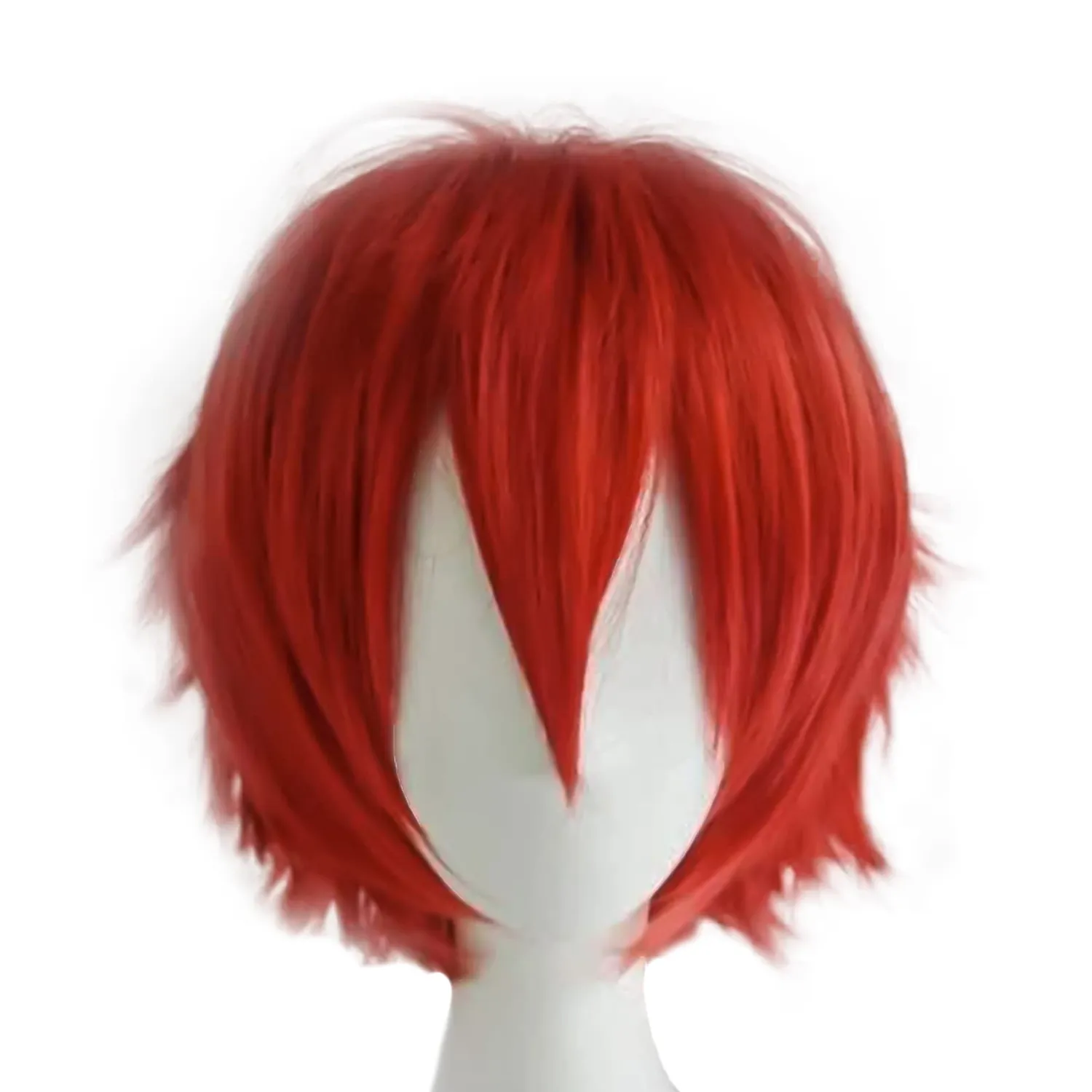 Gairyan Parrucca Rossa Corta Cosplay Sintetica con Frangia Unisex