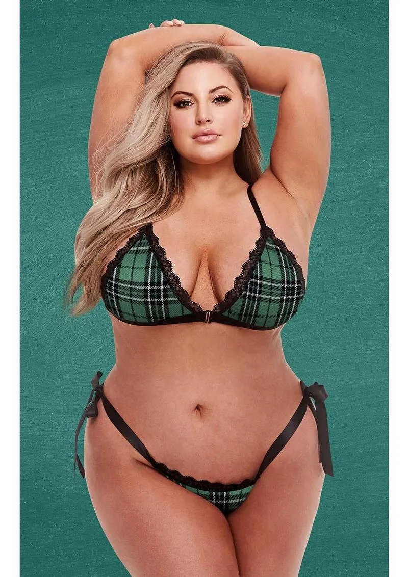 Pleasure Wigs Teacher's Pet completino schoolgirl verde scozzese