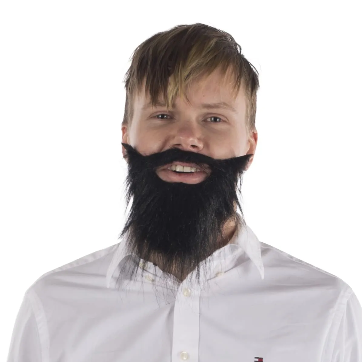 Dress Up America Barba e Baffi Finti Neri 18 cm Sintetici