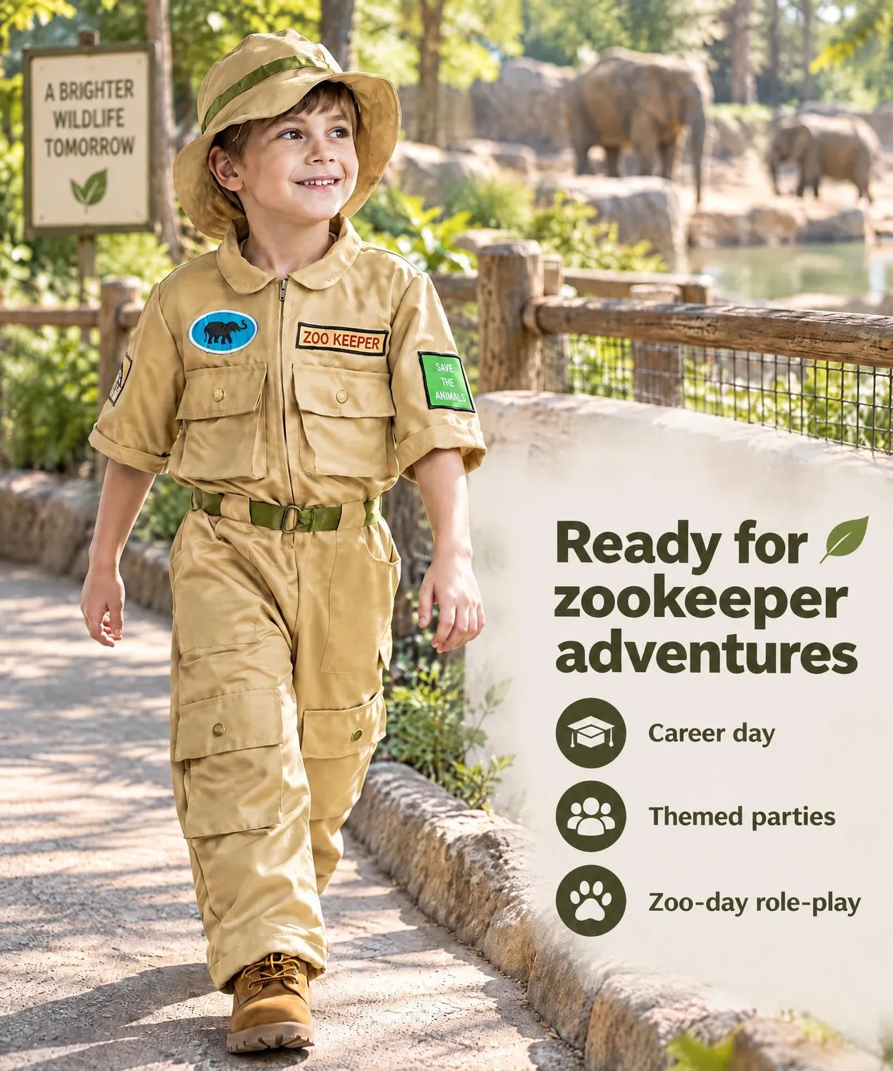 Dress Up America Costume Guardiano Zoo 1-2 Anni Tuta Cappello