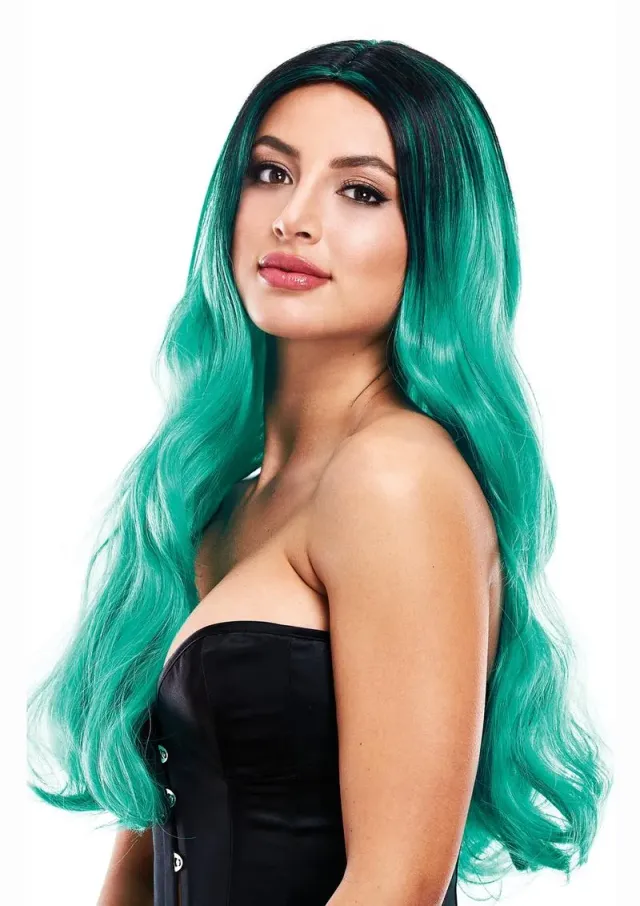 Pleasure Wigs Jade parrucca verde lavabile