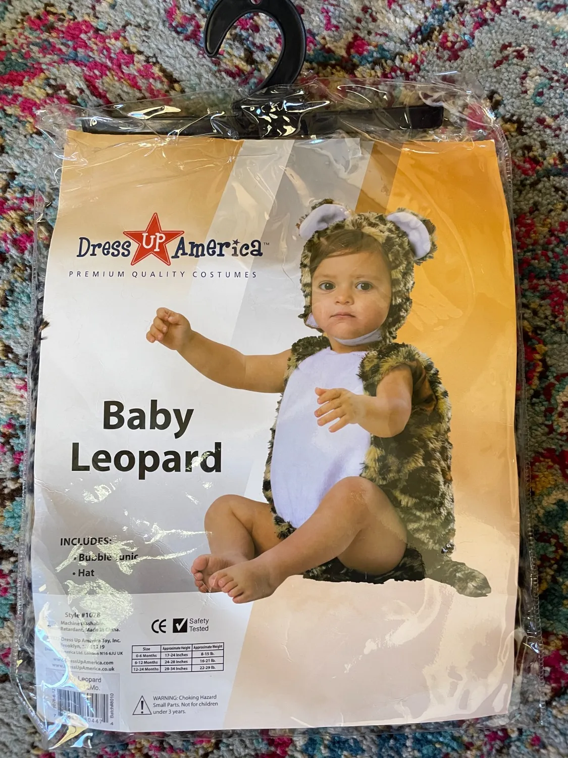 Dress Up America costume leopardo neonato tutina 6-12 mesi