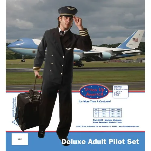 Dress Up America Costume Pilota Adulto Divisa Capitano Uomo XXL