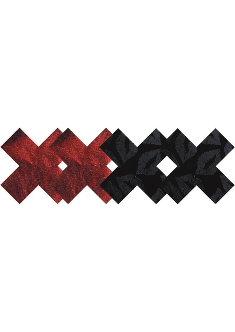 Peekaboos Stolen Kisses X copricapezzoli adesivi nero rosso
