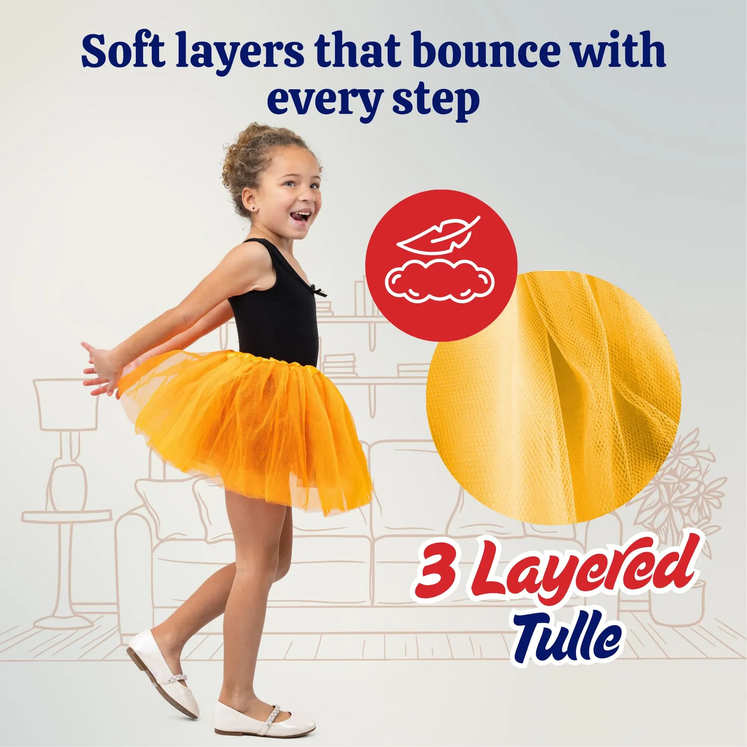 Dress Up America Gonne Tutu Bambina 5 Pezzi tulle multicolore