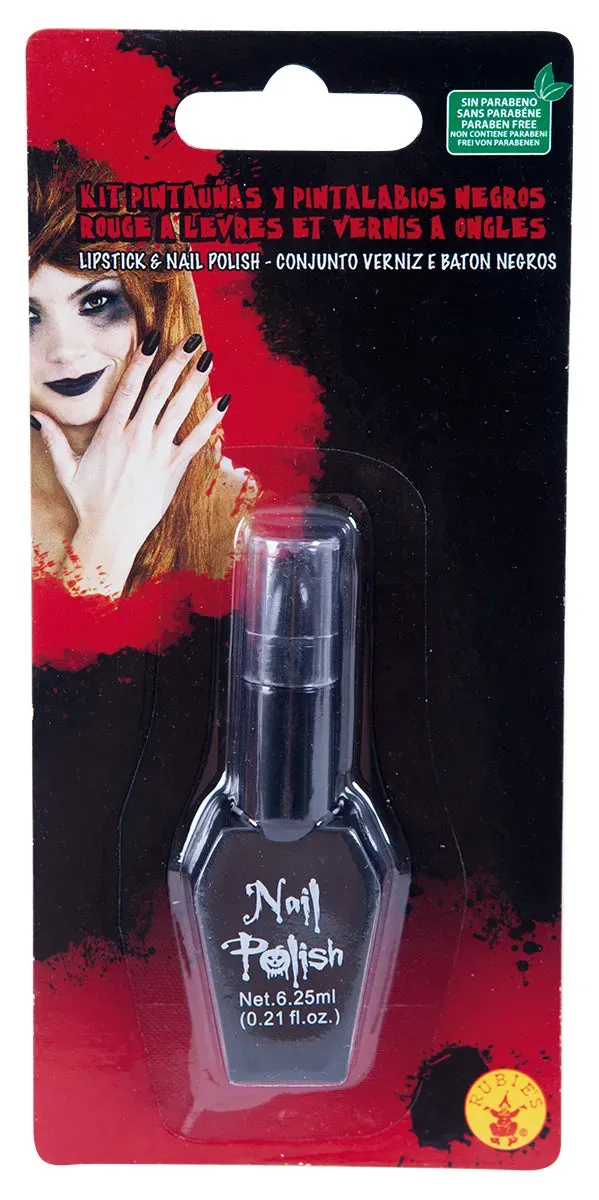 Rubies Kit trucco nero smalto rossetto accessorio OS