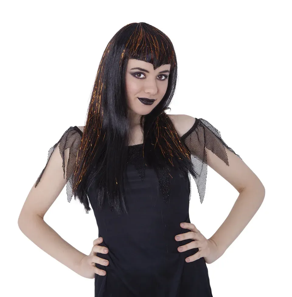 Rubies Vampira Maliziosa parrucca nera-arancio taglia unica