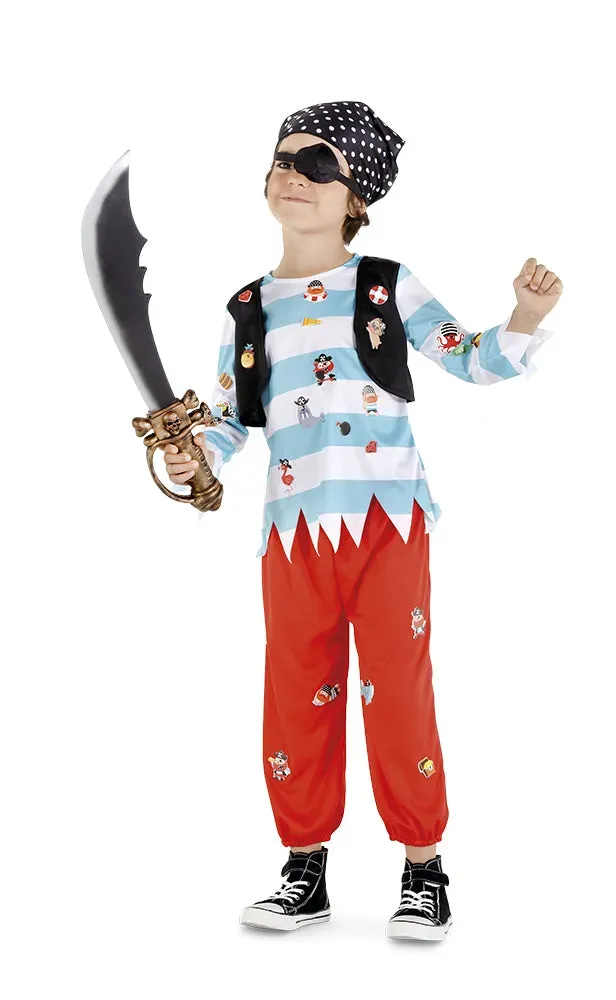 Rubies Pegatin pirata costume bambino con adesivi