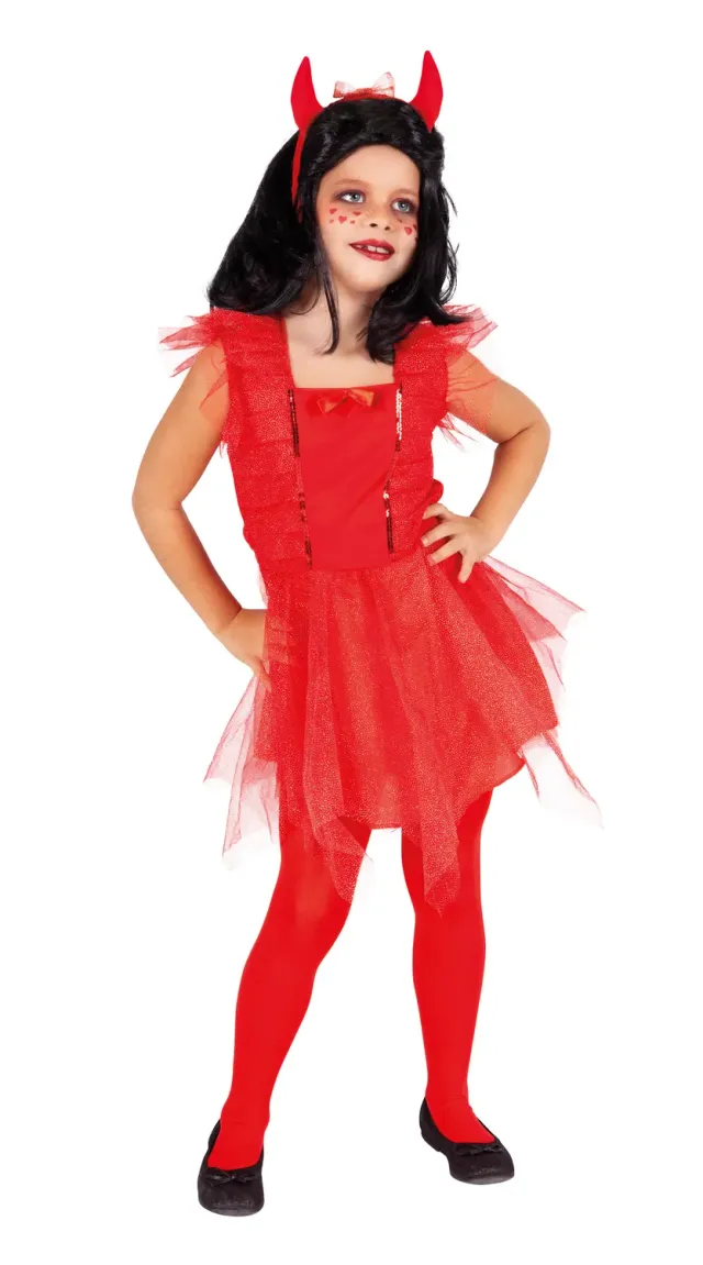 Rubies Diavoletta carina costume bambina glitter con calze