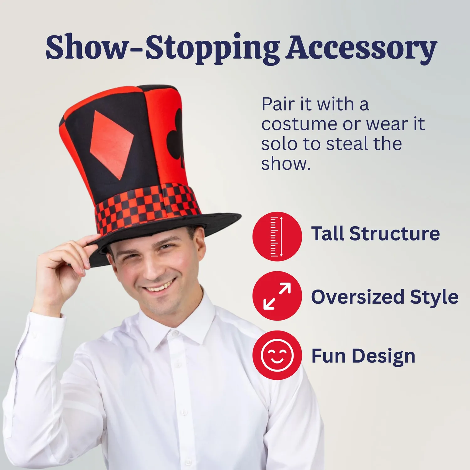 Dress Up America Carte da Gioco cappello rosso 59 cm